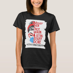 T-shirt Masque de visage pour femmes avec chignon désordon
