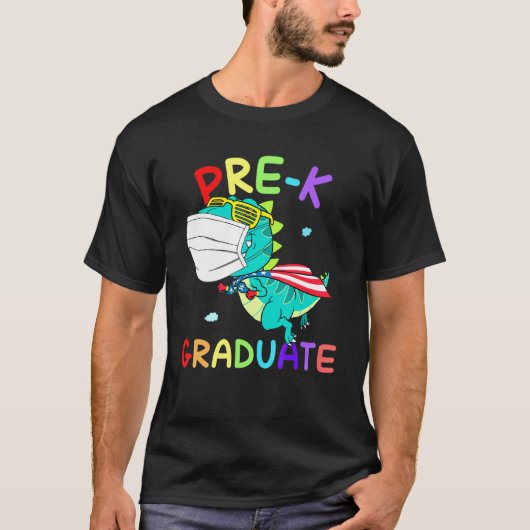 T-shirt Masque de visage pré-K Graduate Super T Rex Gradua (Devant)