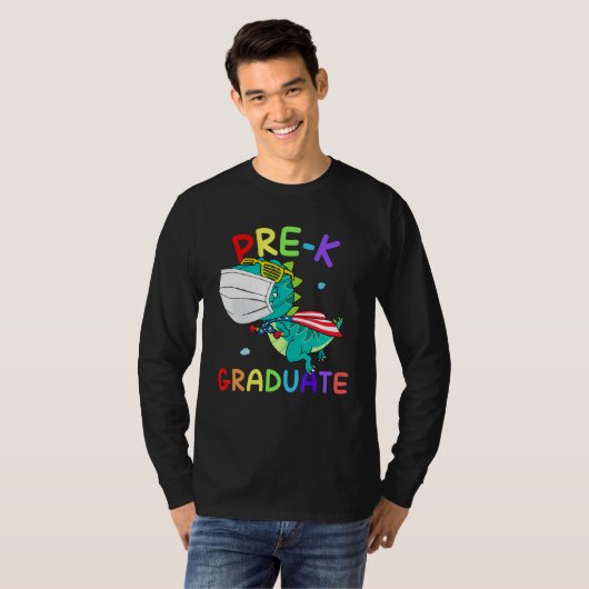 T-shirt Masque de visage pré-K Graduate Super T Rex Gradua (Devant entier)