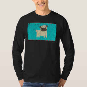 T-shirt Masque de visage Pug heureux vintage