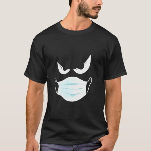 T-shirt Masque Halloween Avec Yeux Trick Ou Treat Monte (Devant)