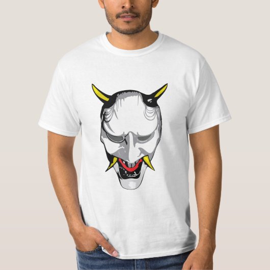 T-shirt Masque japonais de fantôme avec le motif de Sakura (Devant)