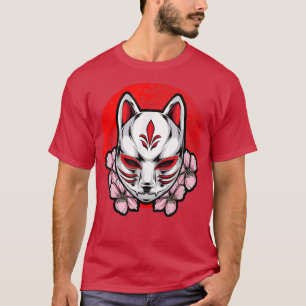 T-shirt Masque japonais esthétique Kitsune Inari Anime Oni