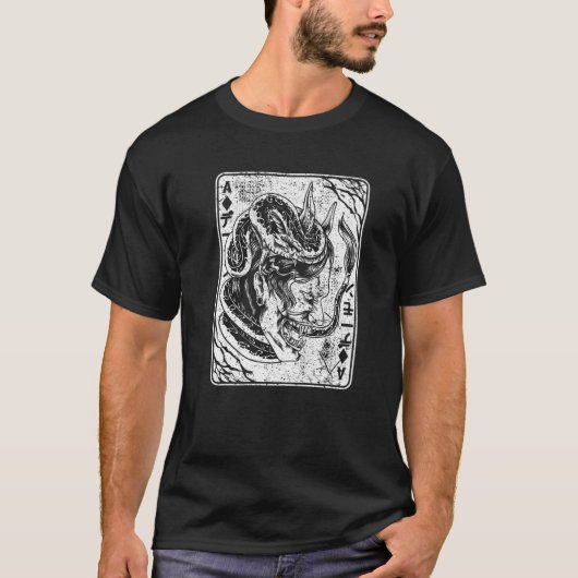T-shirt Masque japonais Oni Masque Masque Bushido Samurai  (Devant)