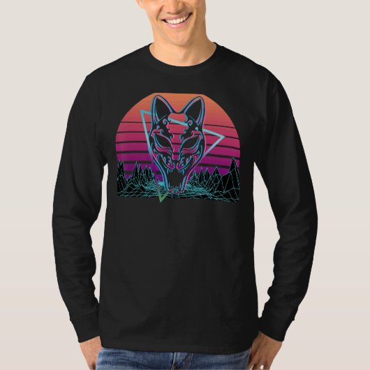T-shirt Masque Kitsune Fox Masque Retro (Devant)