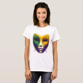 T-shirt Masque Mardi Gras jaune violet (Devant entier)