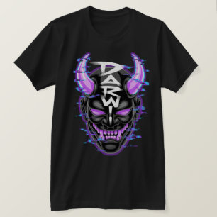 T-shirt "Masque Oni Neon Glitch - DARW"