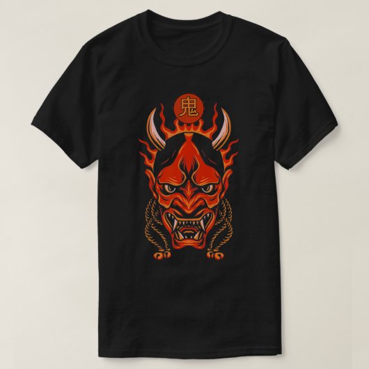 T-shirt Masque Oni Visage de démon japonais Yokai  (Design devant)