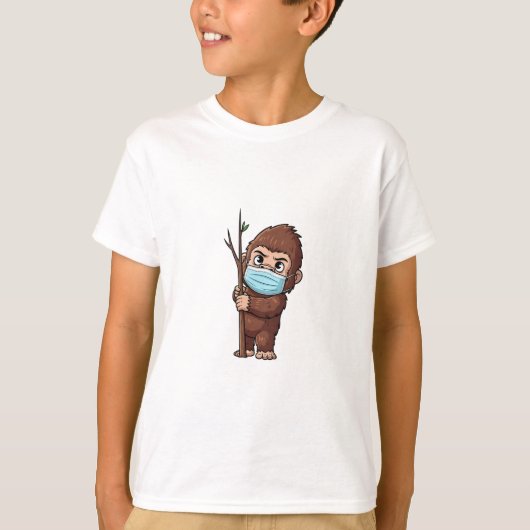 T-shirt Masque pour enfants Timide Sasquatch (Devant)