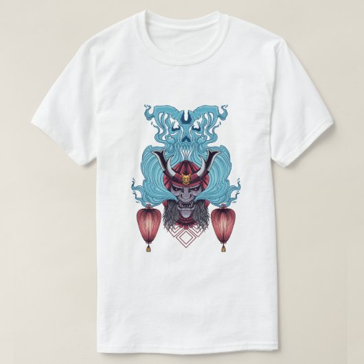 T-shirt Masque Samurai avec fantôme (Design devant)