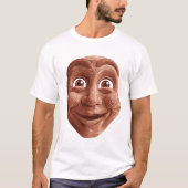 T-shirt Masque tribal en bois avec sourire expressif (Devant)