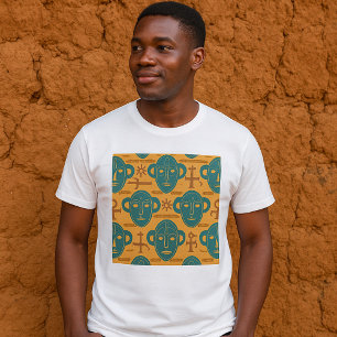 T-shirt Masque tribal motif ethnique africain de visage