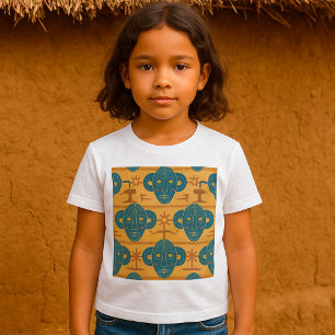 T-shirt Masque Tribal Motif Visage Ethnique Africain