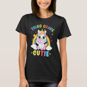 T-shirt Masque Unicorne Cutie De Troisième Année De Retour