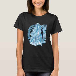 T-shirt Masque Valhalla Wolf Odin Runes Norse Compass Viki