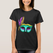 T-shirt Masque Vert Pour Mardi Gras (Devant)