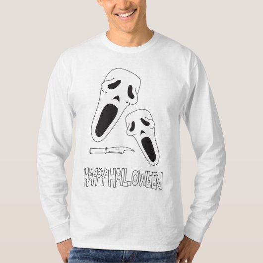 T-shirt Masque Visage Basique Long Manches (Devant)
