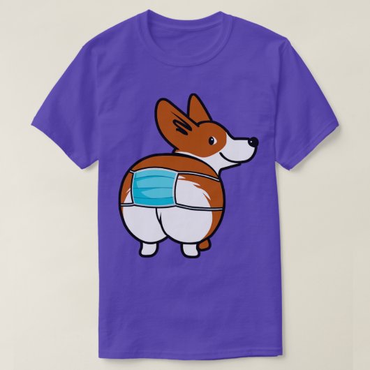T-shirt Masque Visage Corgi drôle (Design devant)
