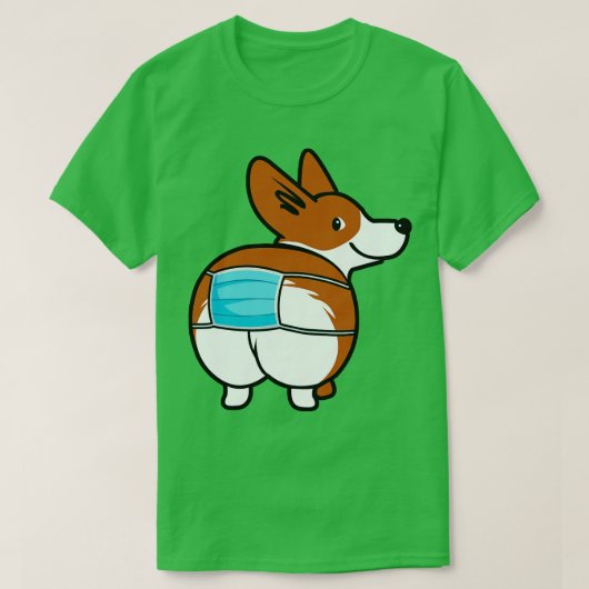 T-shirt Masque Visage Corgi drôle (Design devant)