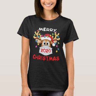 T-shirt Masque Visage de Reindeer 2020, chemise de Noël am