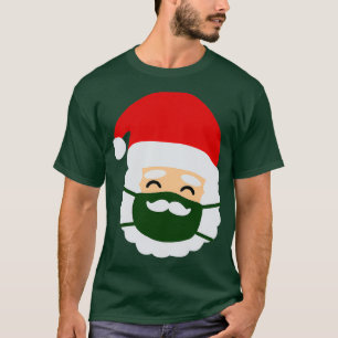 T-shirt Masque Visage Père Noël Noël Mustache Classique TS
