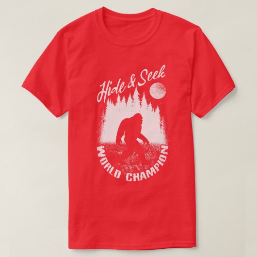 T-shirt Masquer Et Chercher Champion Du Monde Bigfoot (Design devant)