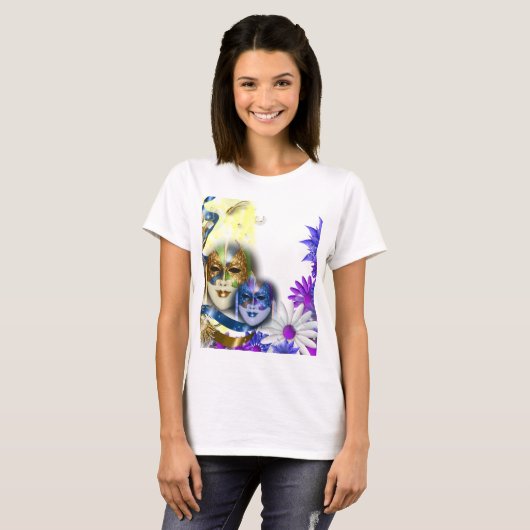 T-shirt Masquerade quinceanera Ventian masks (Devant entier)