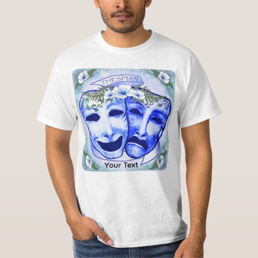 T-shirt Masques d'acteur bleus (Devant)