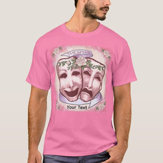 T-shirt Masques d'acteur rose (Devant)