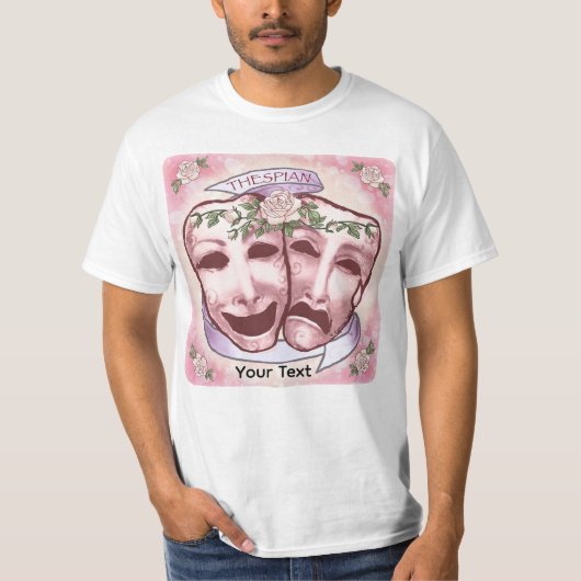 T-shirt Masques d'acteur rose (Devant)