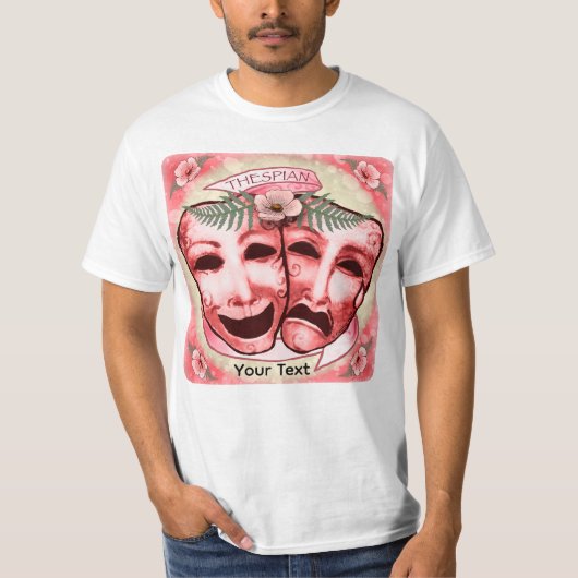 T-shirt Masques d'acteur rouges (Devant)