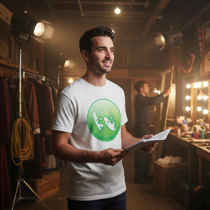 T-shirt Masques de Comédie et Tragédie Verts pour le Drame