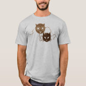 T-shirt Masques de hibou et de chat (Devant)