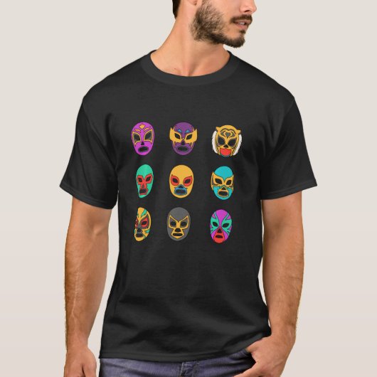 T-shirt Masques De Légendes Retro Lucha Libre (Devant)