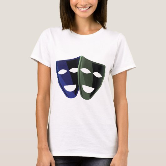 T-shirt Masques De Théâtre Bleu Et Vert (Devant)