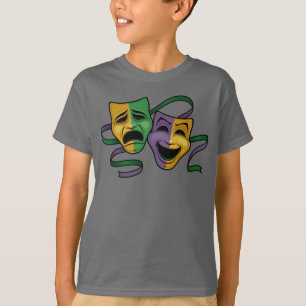 T-shirt Masques de théâtre Mardi Gras joyeux et tristes