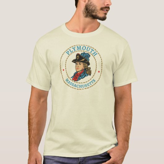 T-shirt Massachusetts de Plymouth Colonial (Devant)