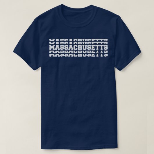 T-shirt Massachusetts empilés Vintages (Design devant)