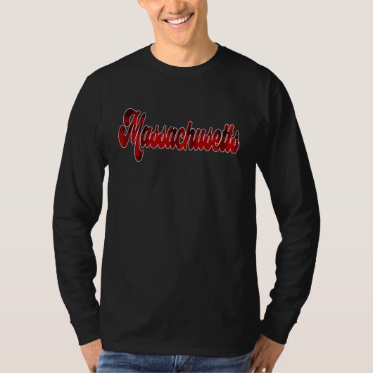 T-shirt Massachusetts MA Pride Texte De Script Plaid Pour (Devant)