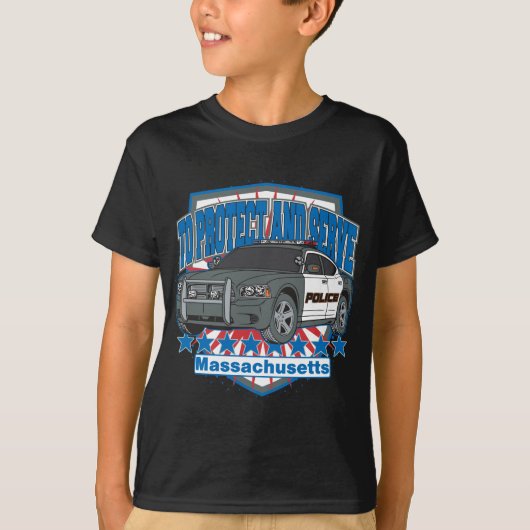 T-shirt Massachusetts pour protéger et servir voiture de p (Devant)