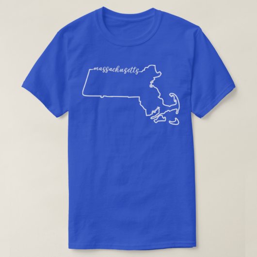 T-shirt Massachusetts Silhouette Cursive Accueil State Pri (Design devant)