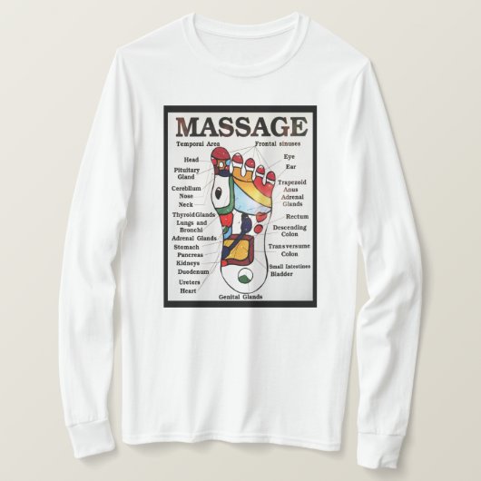 T-shirt Massage de pieds thaïlandais ~ Carte de réflexolog (Design devant)