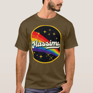 T-shirt Massimo Arc En Ciel Dans L'Espace Style Vintage