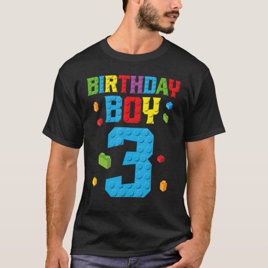 T-shirt Master Builder 3e anniversaire garçon 3 ans constr (Devant)