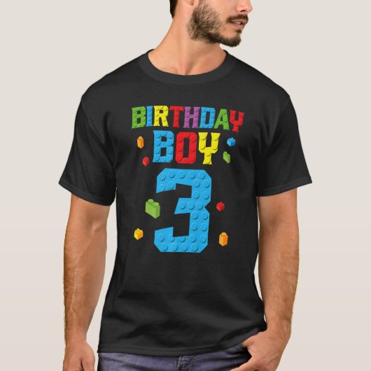 T-shirt Master Builder 3e anniversaire garçon 3 ans constr (Devant)