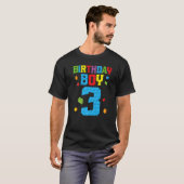 T-shirt Master Builder 3e anniversaire garçon 3 ans constr (Devant entier)