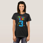 T-shirt Master Builder 3e anniversaire garçon 3 ans constr (Devant entier)