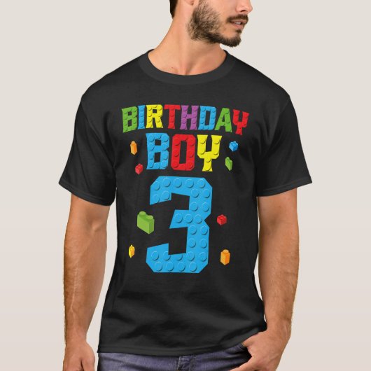 T-shirt Master Builder 3e anniversaire garçon 3 ans constr (Devant)