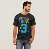 T-shirt Master Builder 3e anniversaire garçon 3 ans constr (Devant entier)