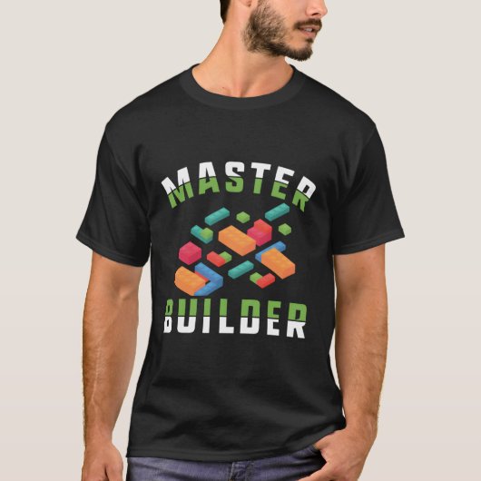 T-shirt Master Builder Bâtiments Blocs Toy Bricks Cadeau D (Devant)